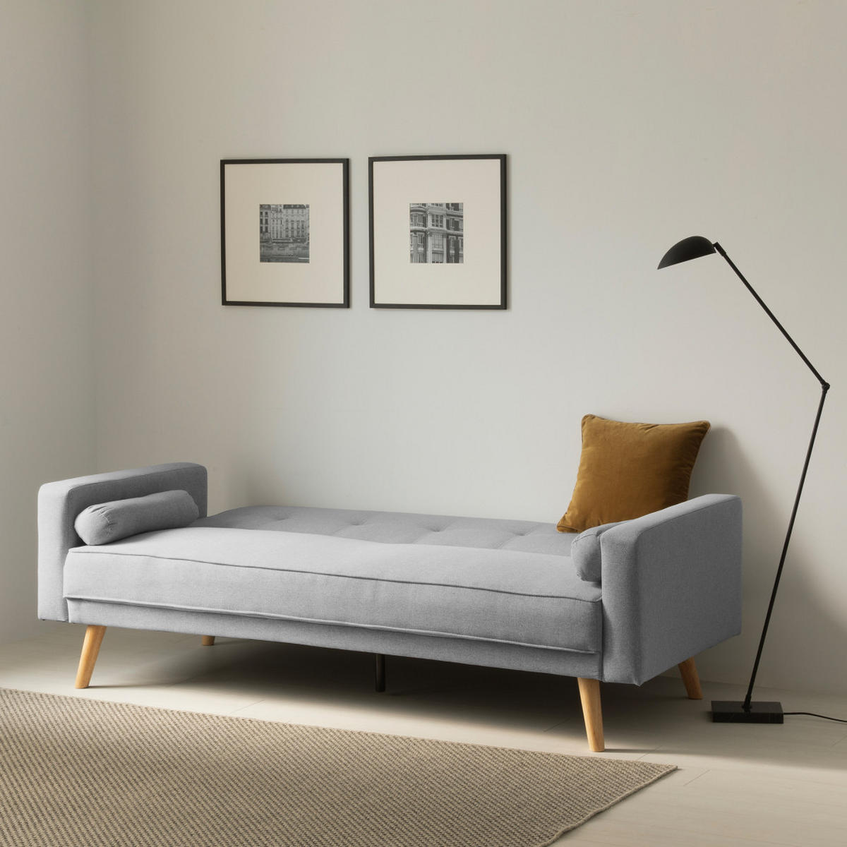 SCHLAFSOFA Dallas Grau 205 cm x 85.5 cm - Grau, Textil (205/85/81cm) - Kenay Home