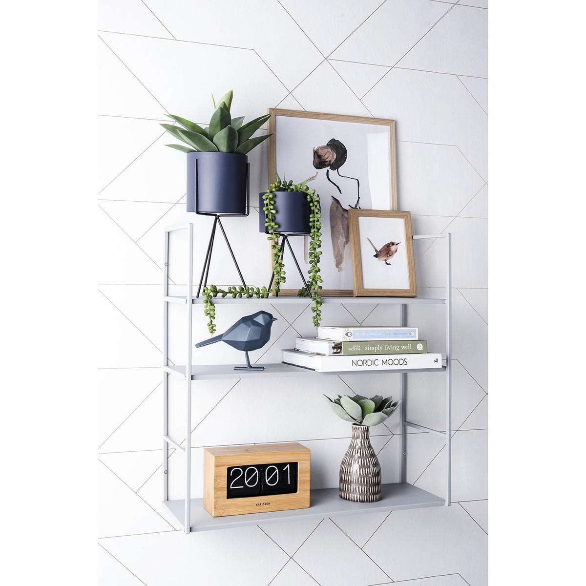 WANDREGAL Level Grau 60/20/60 cm - Grau, Metall (20/60/60cm) - Present Time
