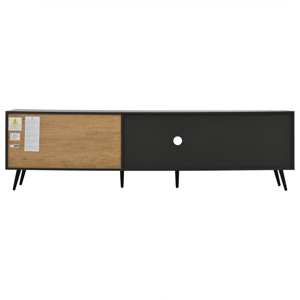 TV-SCHRANK in Grau/Braun mit 3 Türen und Kabeldurchführungen 200/40/55.5 cm - Grau, Holzwerkstoff (200/55.5/40cm) - Redom