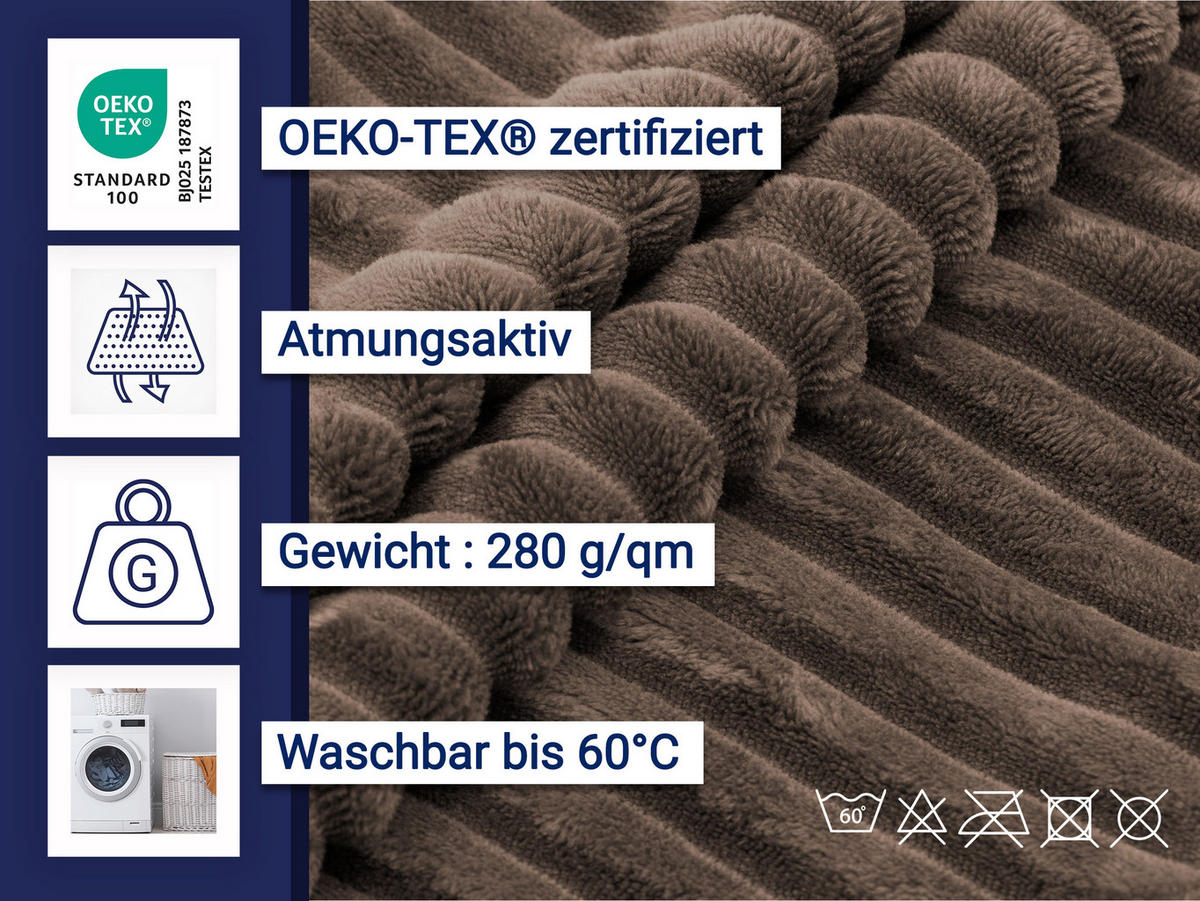 KISSENBEZUG, 2er-Set, 40x40 cm, 100% Polyester, Braun - Braun, Textil (40/40cm) - Zollner