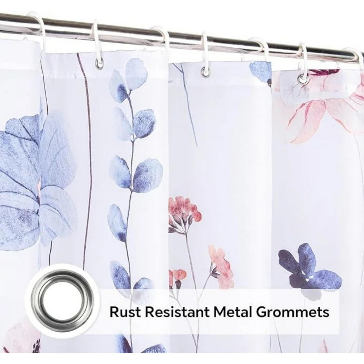DUSCHVORHANG floral Aquarell minimalistisch bedruckt maschinenwaschbar - Multicolor, Kunststoff (180/180cm) - MCBOSON