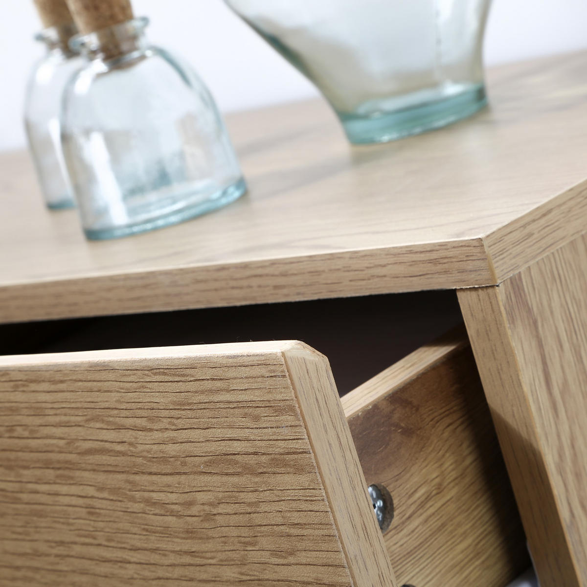 KONSOLE mit 3 Schubladen in Eiche Dekor L120cm - Eichefarben, Holzwerkstoff (9/29.5/73cm) - Calicosy