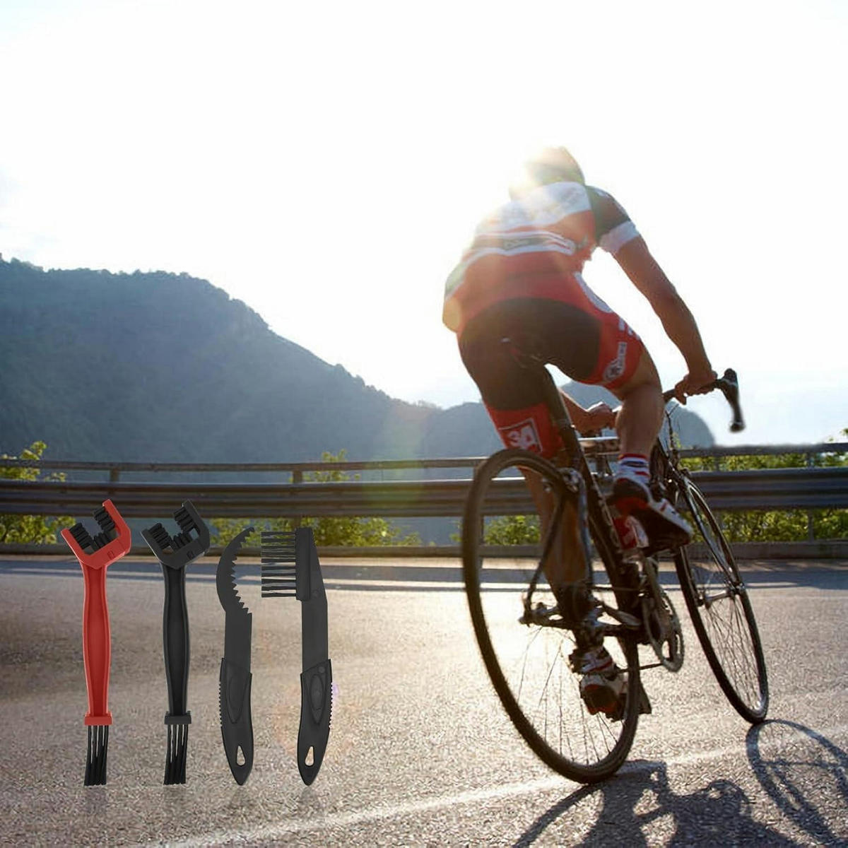 REINIGUNGSBÜRSTEN-SET für Fahrradketten 4-teilig - Multicolor, Kunststoff (5.6/5/25.5cm)