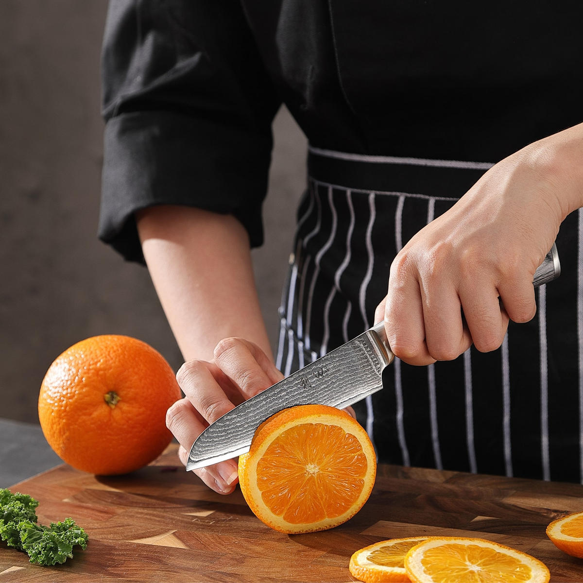 MESSERSET 4-TEILIG 8–18 cm - Grau, Holz/Metall - Wakoli