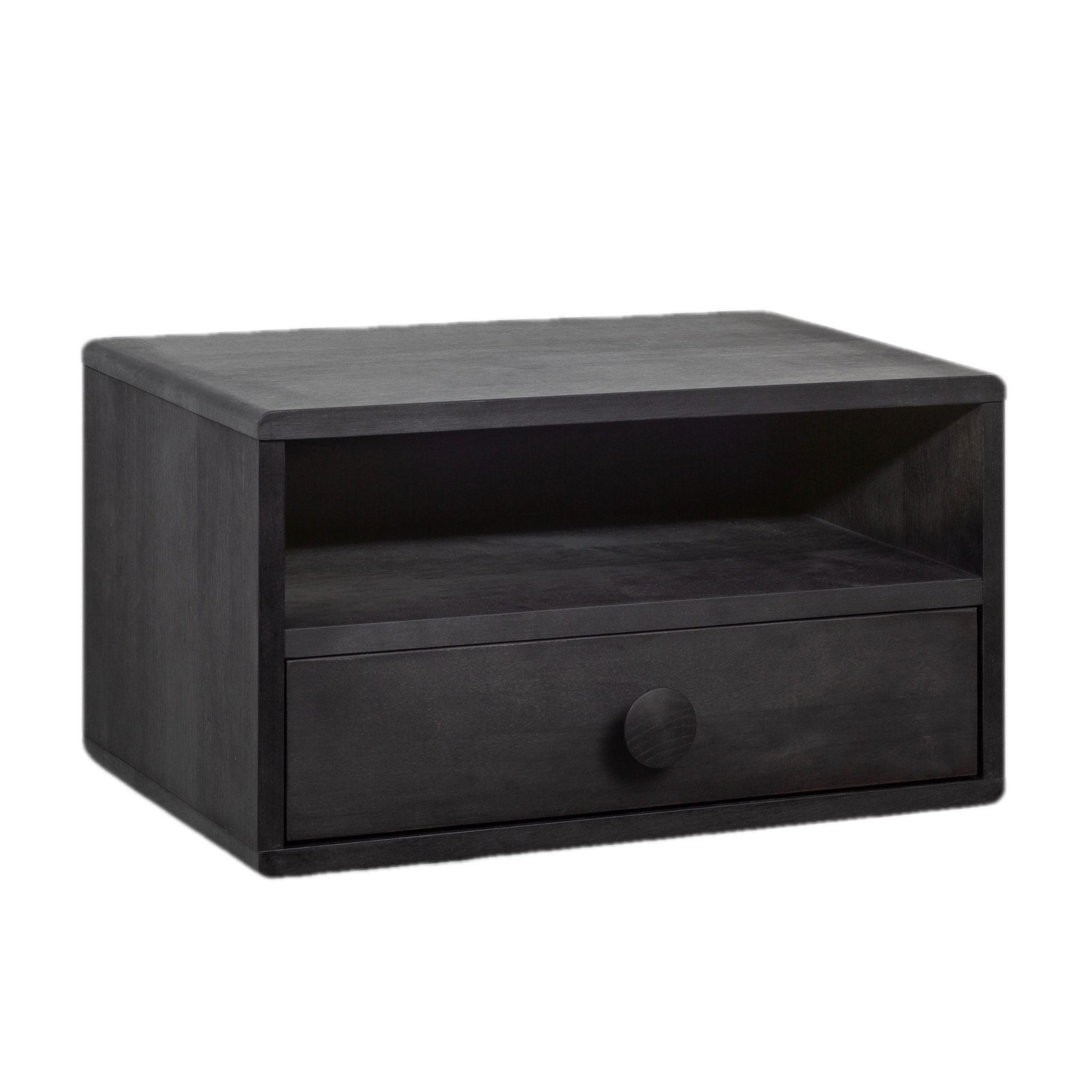 NACHTTISCH Hope, schwarze Birke, 31,5/50/27 cm - Schwarz, Holz (50/27/31.5cm) - WOODEK