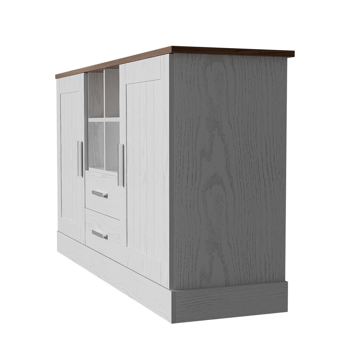 KOMMODE aus Spanplatte 140x40x79,5cm in Weiß mit Soft-Close - Weiß, Holzwerkstoff (140/79.5/40cm) - Modfu