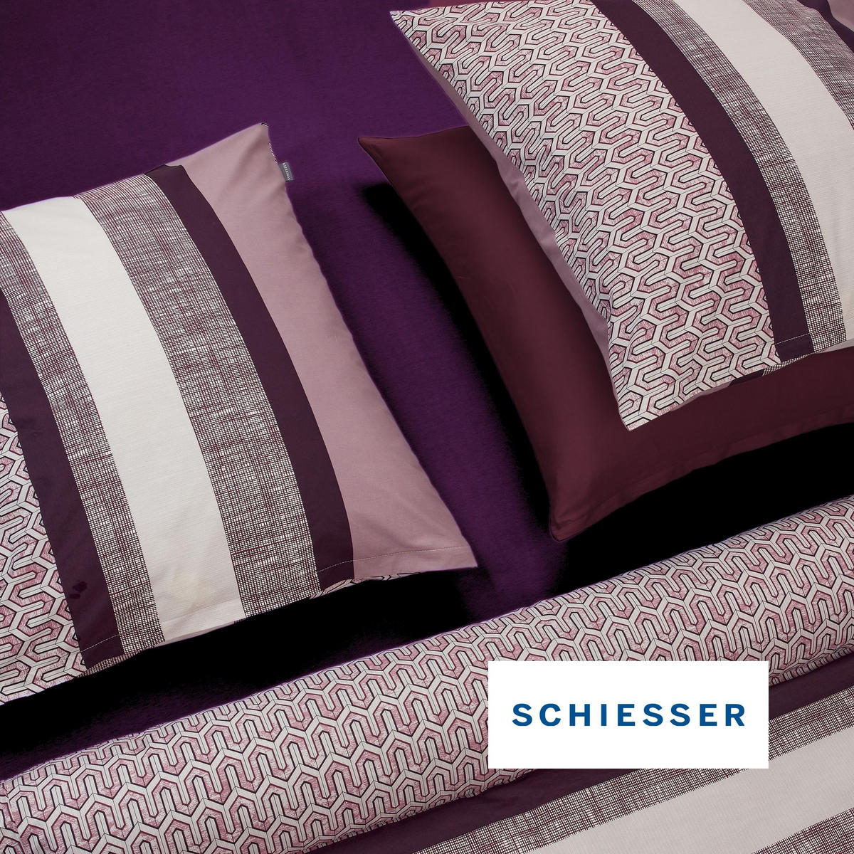 SPANNBETTLAKEN Flexi 95 % Baumwolle, 5 % Elasthan 150x200 cm Aubergine - Aubergine, Textil (150/200cm) - SCHIESSER
