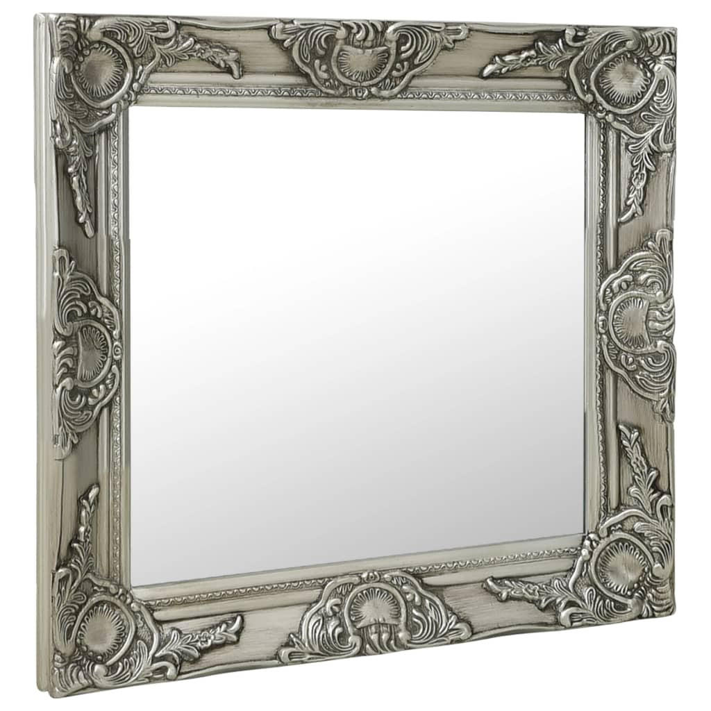 WANDSPIEGEL im Barock-Stil 60 x 60 cm Silbern - Silberfarben, Holz (60/1/60cm) - furnicato