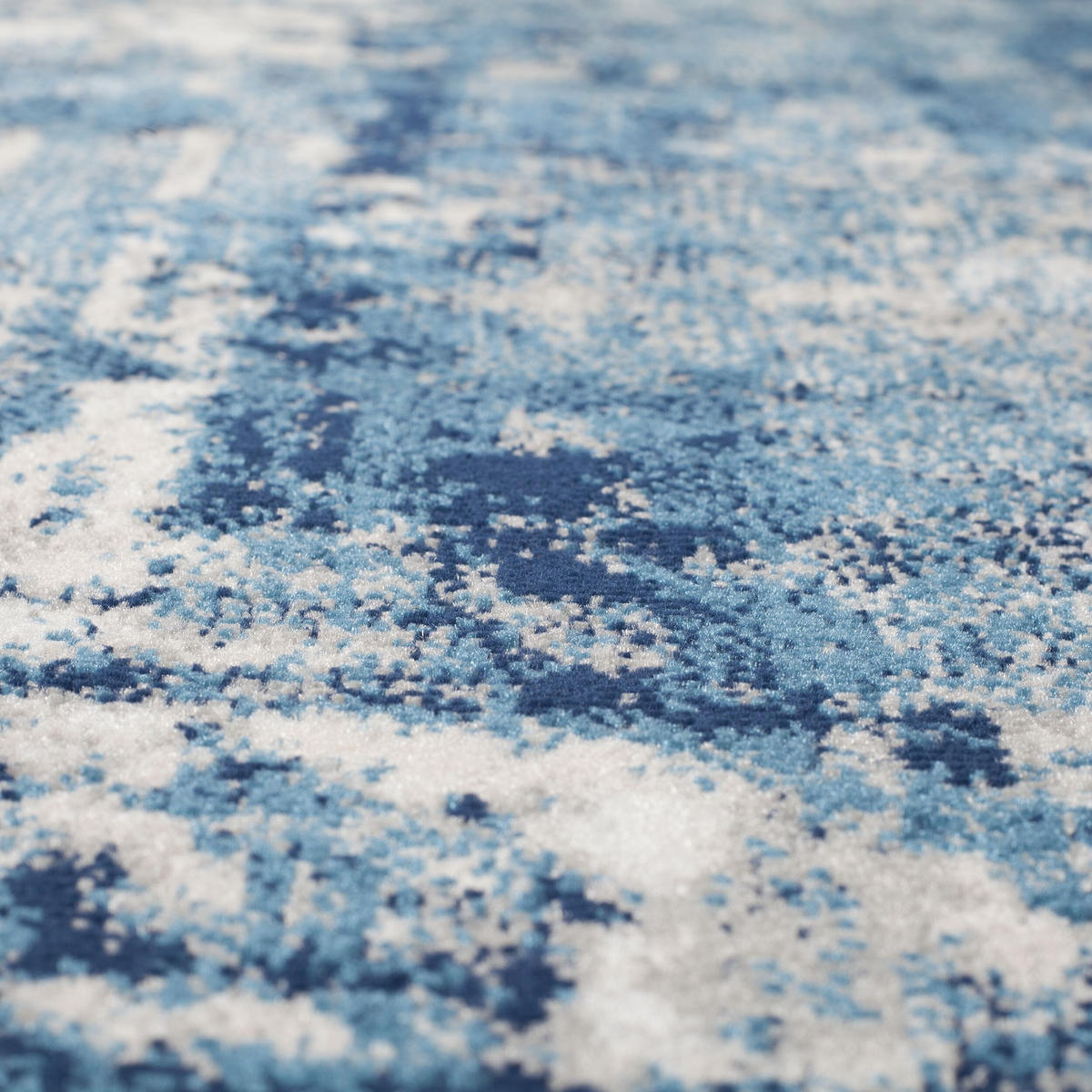 TEPPICH Kunst-Abstrakt-Muster DEE, Blau 160x160 cm - Blau, Textil (160/160cm) - KADIMA DESIGN