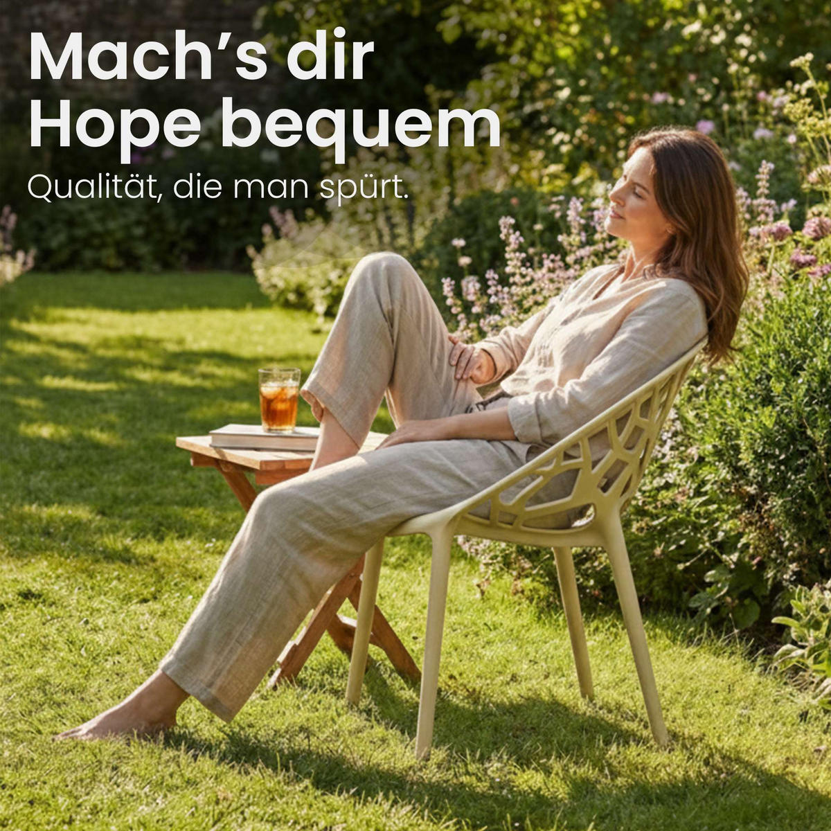 GARTENSTUHL Kunststoff Creme - Creme, Kunststoff (59/80/60cm) - CLP