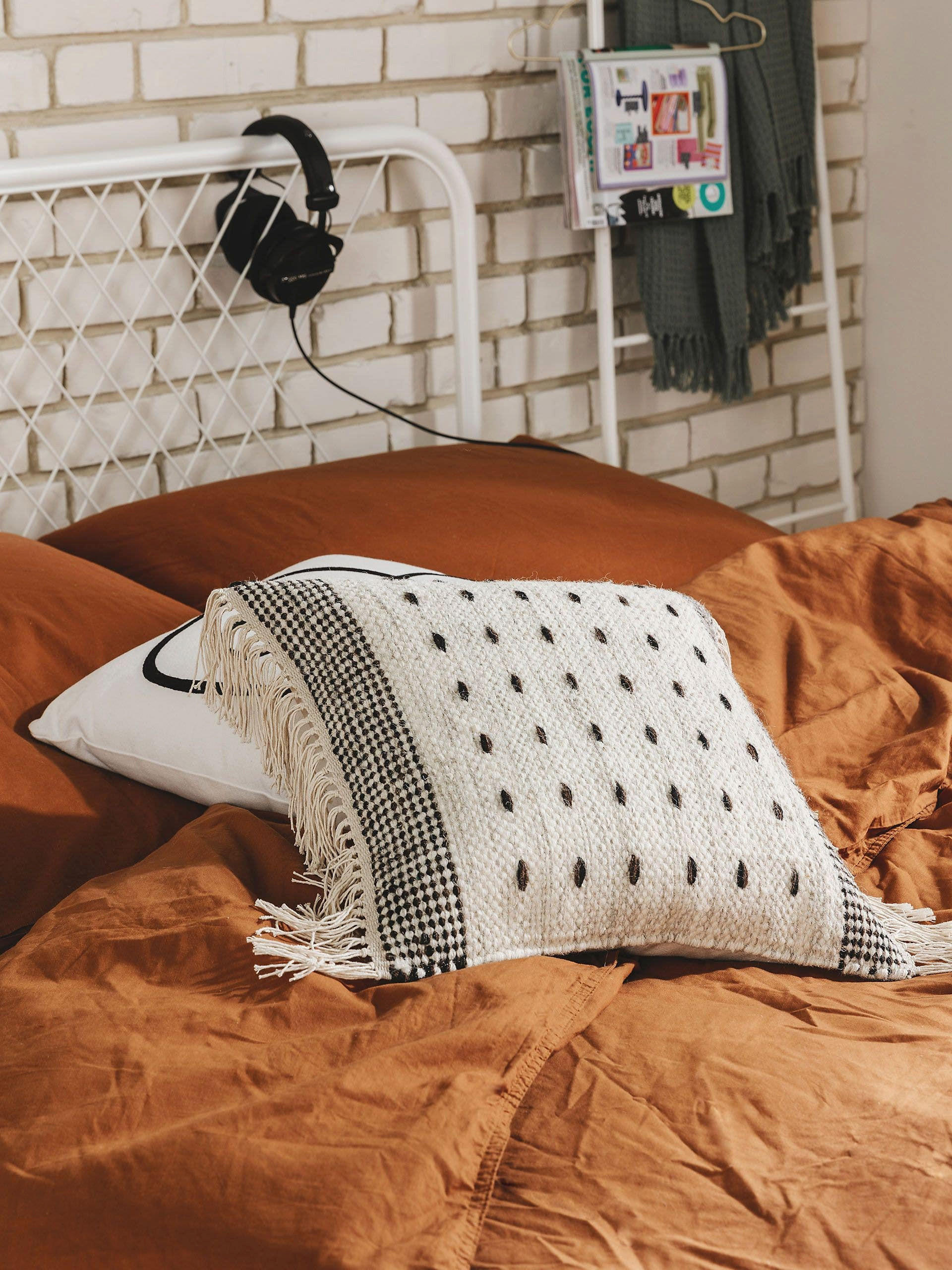 KISSENBEZUG Bahati Schwarz/Weiß 45x45 cm - Schwarz, Textil (45/45cm) - benuta Pop