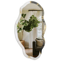 SPIEGEL 90x45 cm asymmetrisch mit Druck - Marmorabstraktion - Transparent, Glas (45/90/0.4cm) - TULUP