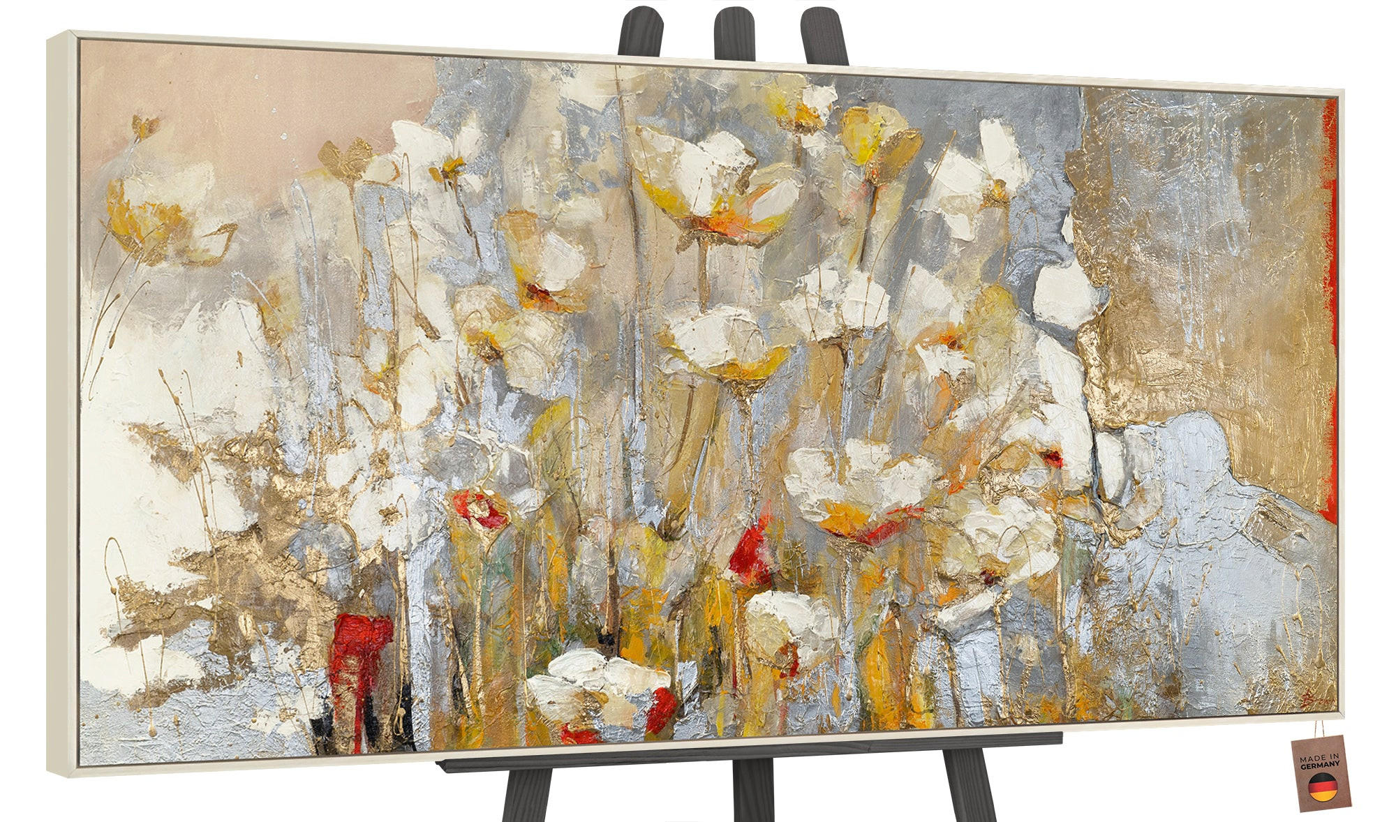 GEMÄLDE Frühlingsduft Schattenfugenrahmen Beige 160x80 cm - Beige, Holz (160/80cm) - YS-art gallery