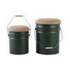 HOCKER Set Buckets 31/31/39 cm - Waldgrün, Metall (31/39/31cm) - Leitmotiv