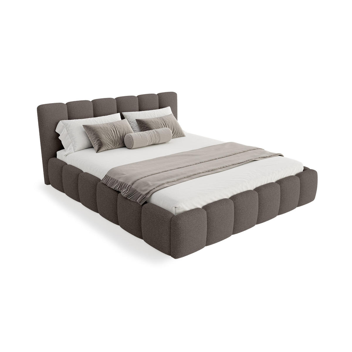 POLSTERBETT Lukhi 140x200 cm, Braun - Braun, Textil (140/200cm) - Fedve
