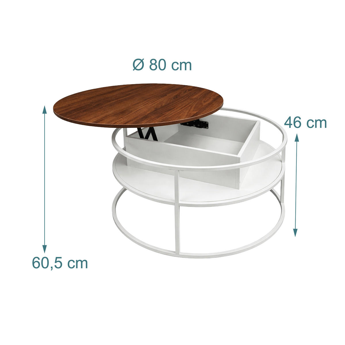 COUCHTISCH - Multicolor, Holzwerkstoff/Metall (80/80/46cm) - Relaxdays