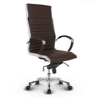 BÜROSTUHL Montreal Echtleder Braun – ergonomisch, 150 kg belastbar, Sitzhöhe 46-54cm - Braun, Leder/Metall (60/115/60cm) - Versee