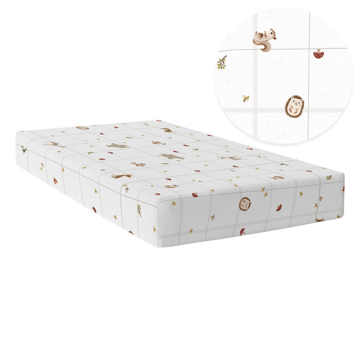 SPANNBETTTUCH woods animals 90x200x32 cm mehrfarbig - Multicolor, Textil (90/200cm) - Happy Friday