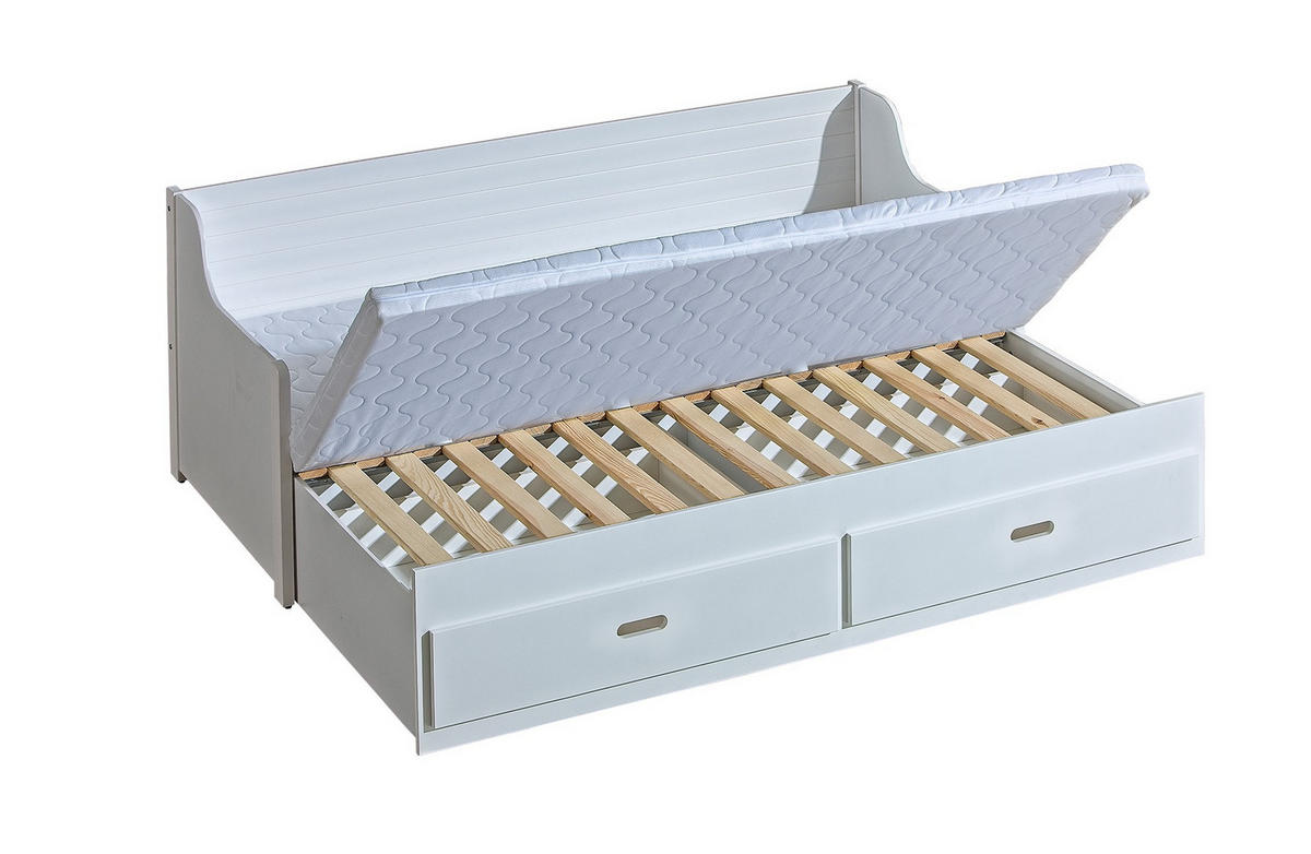 POSTEL SAMMY 80X200 s úložným prostorem, Bílá - bílá, dřevo (80/200cm) - MASSENO