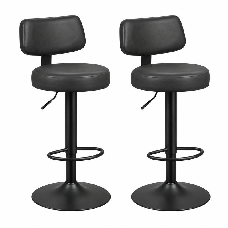 BARHOCKER 2er-Set höhenverstellbar 41 x 41 x 84-109 cm Anthrazit - Anthrazit, Metall (41/109/41cm) - Meubliv