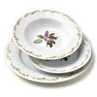 JÍDELNÍ SADA, porcelán, fialová - šeříková, keramika (21/28/28cm) - Mondex
