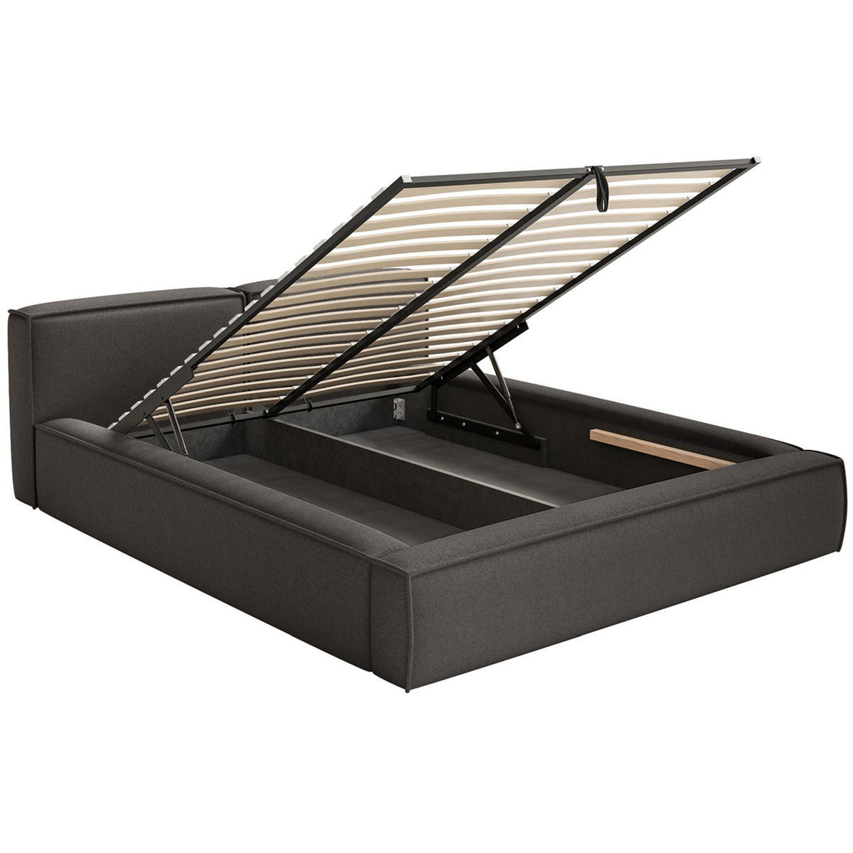 POLSTERBETT Tilves Slim Grafitgrau 180x200 cm - Schwarz/Graphitfarben, Kunststoff/Textil (180/200cm) - Selsey