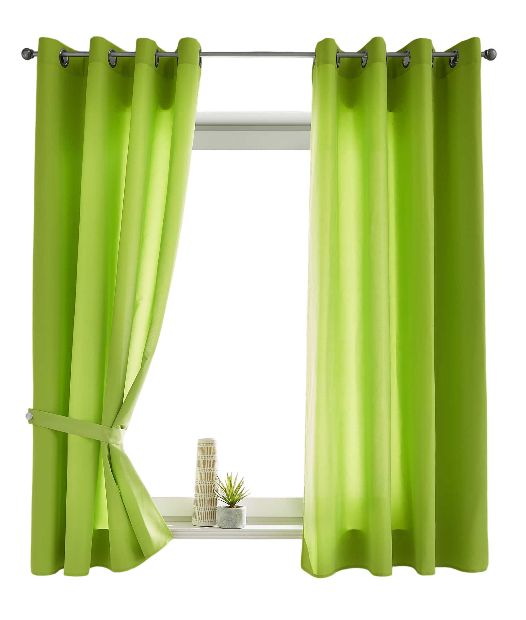 VORHANG 2ER SET BERLIN HxB 145x140cm Apfelgrün - Hellgrün, Textil (140/145/145cm) - Gardinenbox