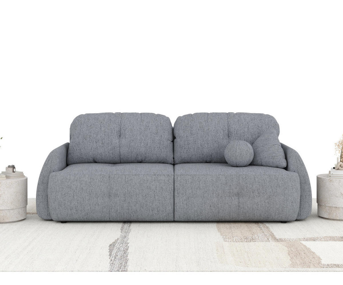 SCHLAFSOFA Loca Grau Webstoff - Schwarz/Grau, Holz/Holzwerkstoff (248/92/103cm) - Maison de Reve