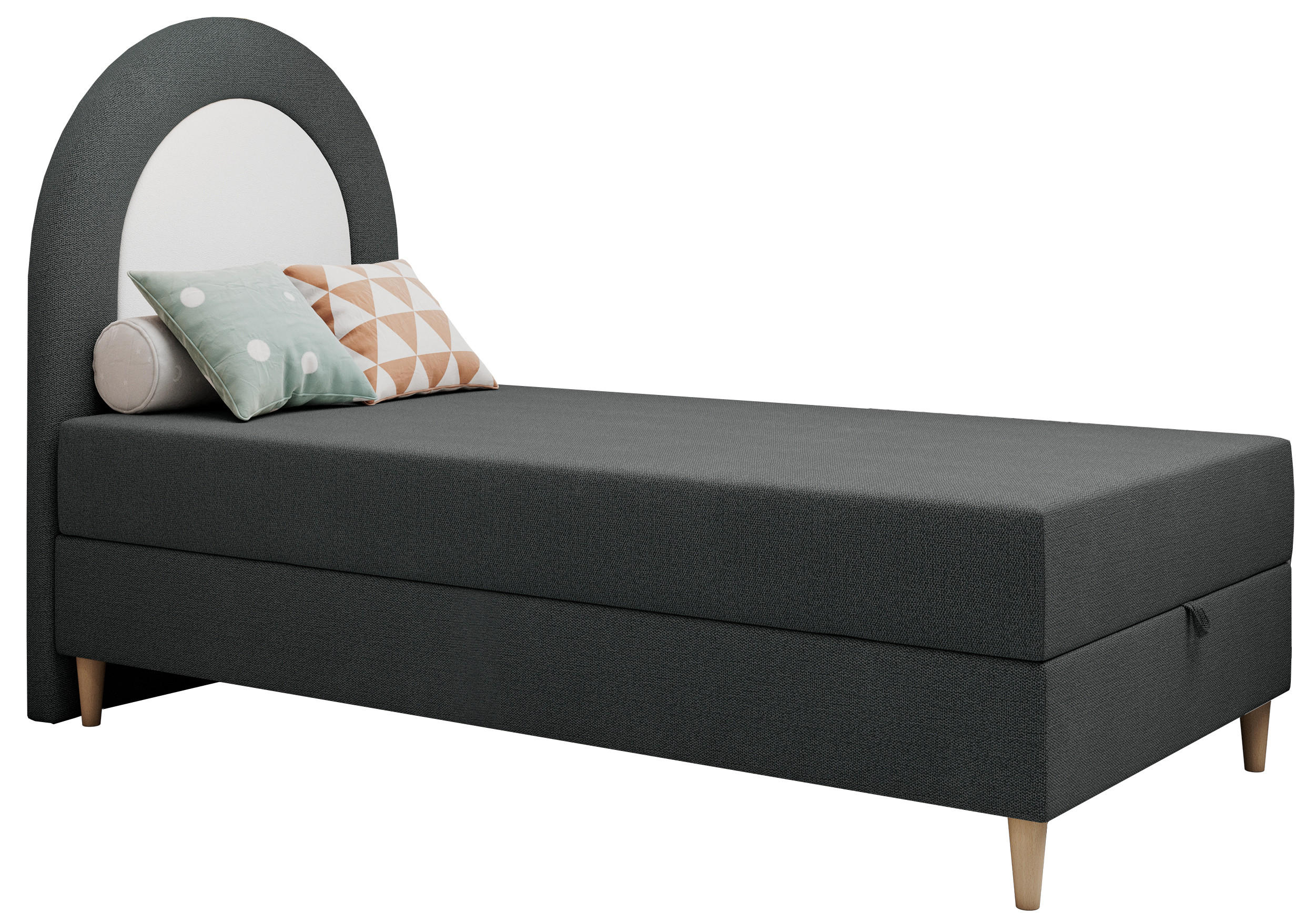 BOXBETT NEST 90/180 Dunkelgrau Struktur - H3 - Dunkelgrau, Holz/Textil (90/180cm) - MKS