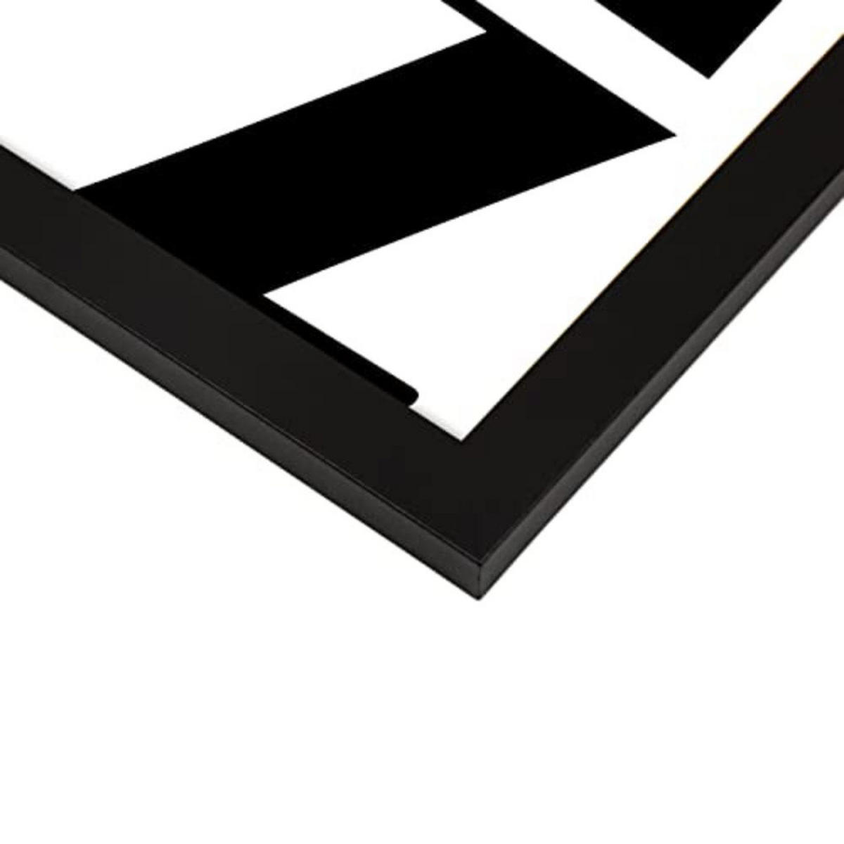 POSTER Set mit 4 Nachdenken TypografieStil A3 Schwarzer Rahmen - Schwarz, Papier (29.7/3cm) - Nacnic