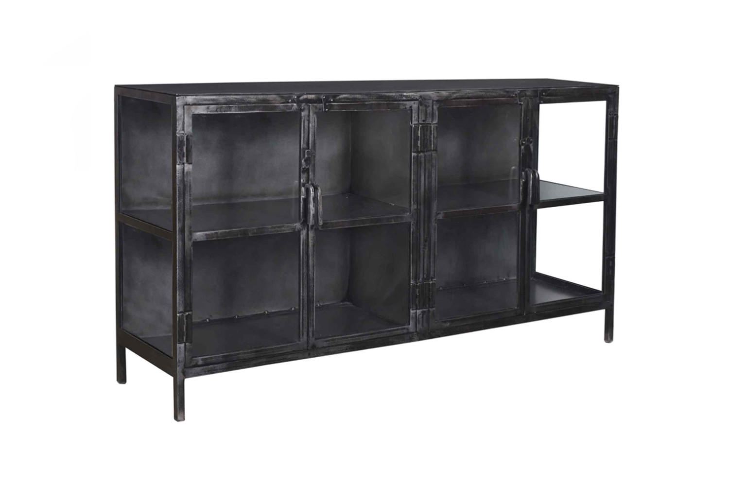 SIDEBOARD BREST Schwarz Metall - Schwarz, Metall (180/92/40cm) - KAWOLA