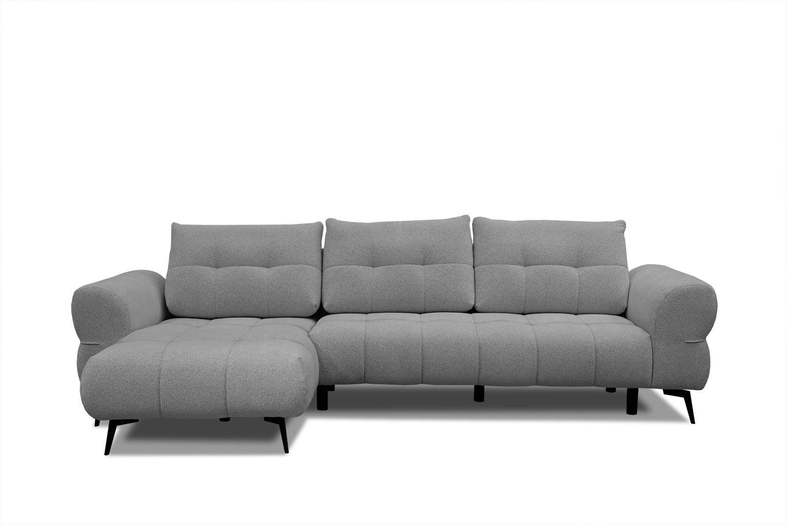 ECKSOFA SALVINI 4-Sitzer, grau - Schwarz/Grau, Holzwerkstoff/Textil (158/292cm) - Courtois Laville