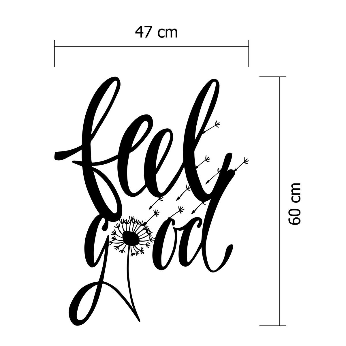 WANDDEKORATION Metal Nr.36 Feelgood 47/60/0.3 cm - Schwarz, Metall (47/60/0.3cm) - Decortie