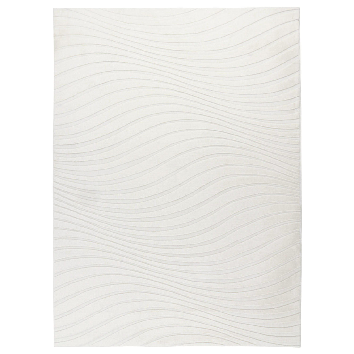 KURZFLOR-TEPPICH Waves 503 Weiß 160x230 cm - Weiß, Textil (160/230cm) - carpet city