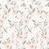 VLIESTAPETE Eden Blumen 50 cm x 10 m rosa Hintergrund - Hellrosa/Salbeigrün, Papier (50/1000cm) - Lilipinso