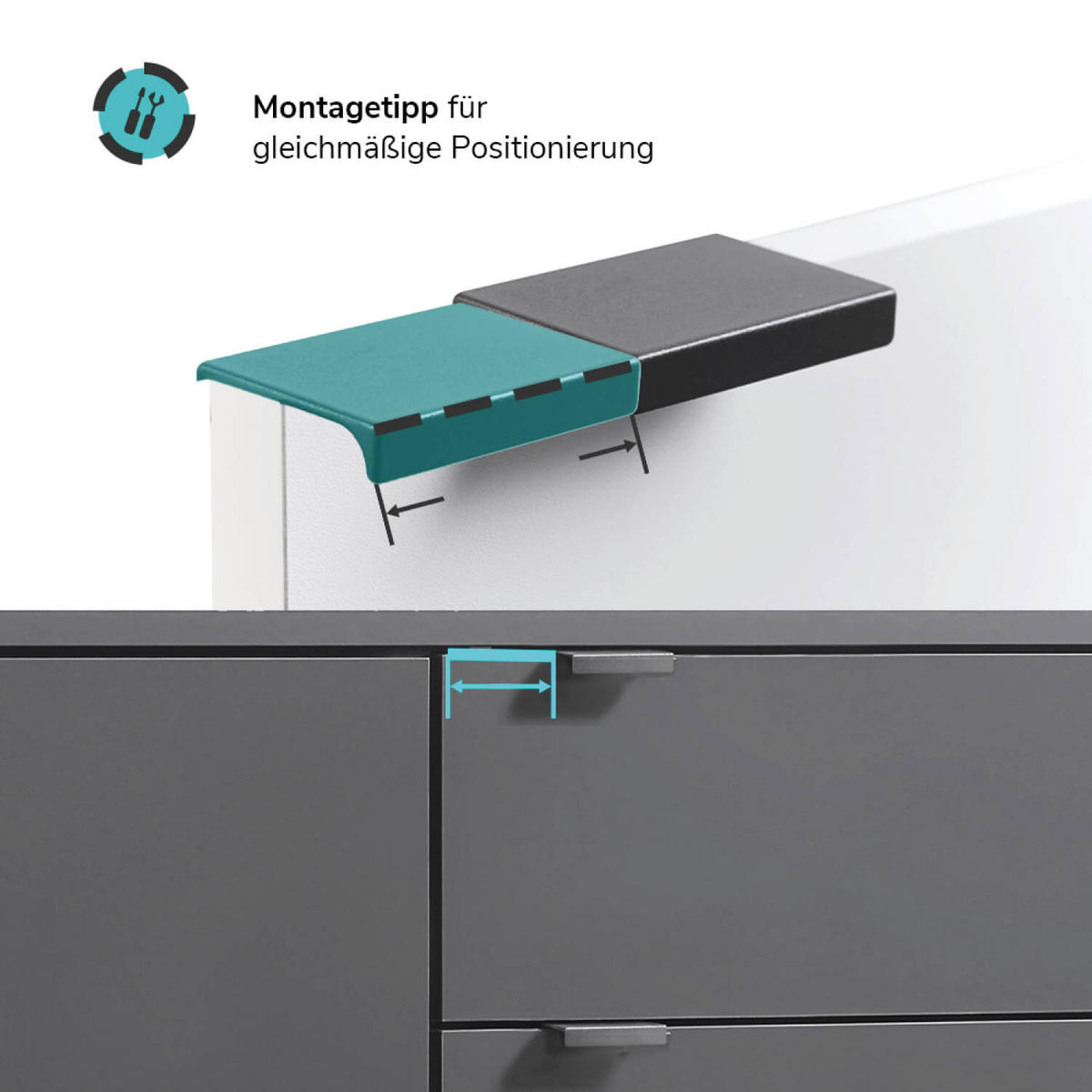 KOMMODE Die Elegante - Anthrazit, Holzwerkstoff (150/81/34cm) - Mokebo