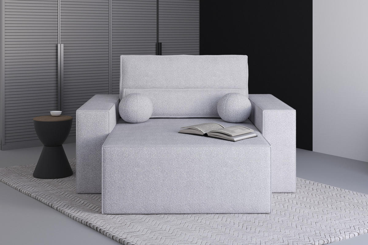 XXL-SESSEL Denver - Hellgrau - Hellgrau, Holzwerkstoff (100/85/162cm) - Möblo
