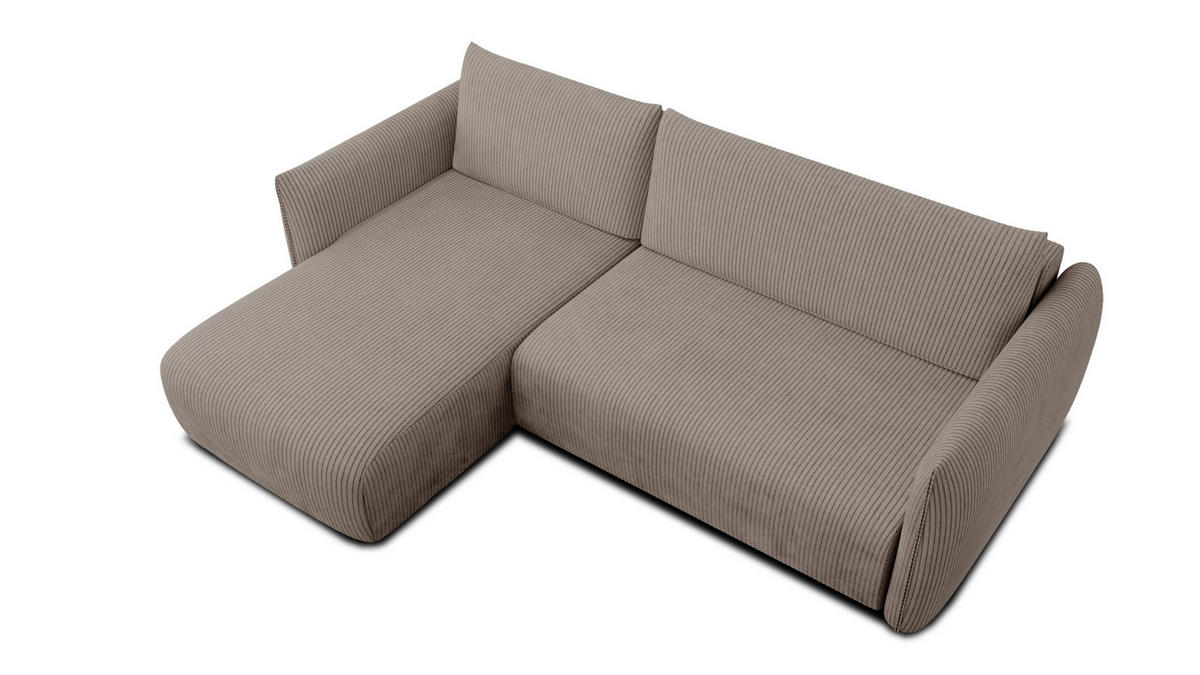 ECKSOFA TAUER 3-Sitzer rechts, taupe - Taupe/Schwarz, Holz/Textil (248/173cm) - Courtois Laville