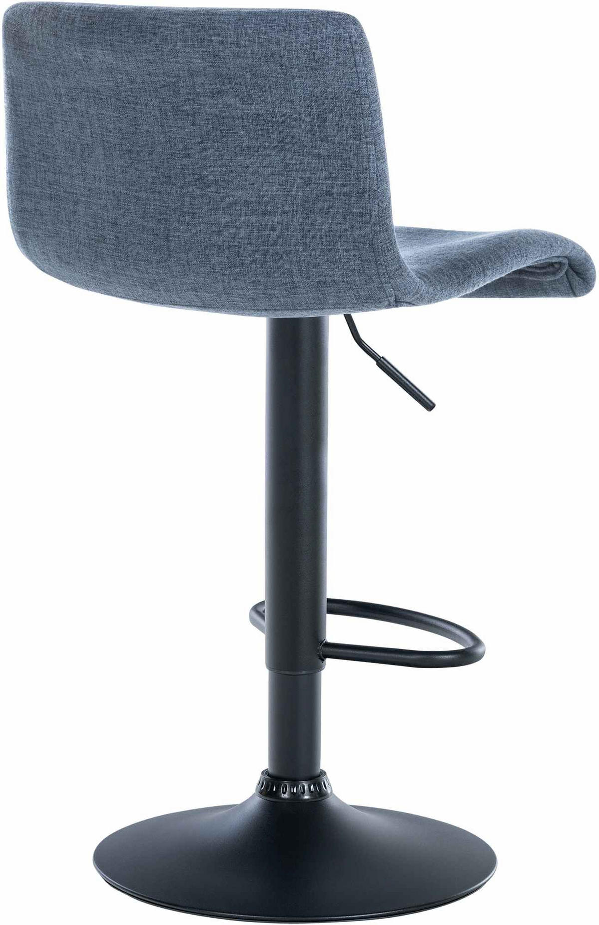 BARHOCKER 2er Set Stoff blau - Blau/Schwarz, Textil/Metall (39/84/36cm) - CLP