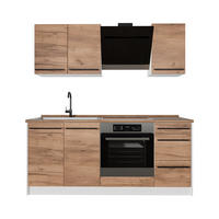 SINGLEKÜCHE R-Line, Goldkraft Eiche/Weiß, 180 cm ohne Arbeitsplatte - Honigeiche/Weiß, Holzwerkstoff (180/206.8/46cm) - Vicco