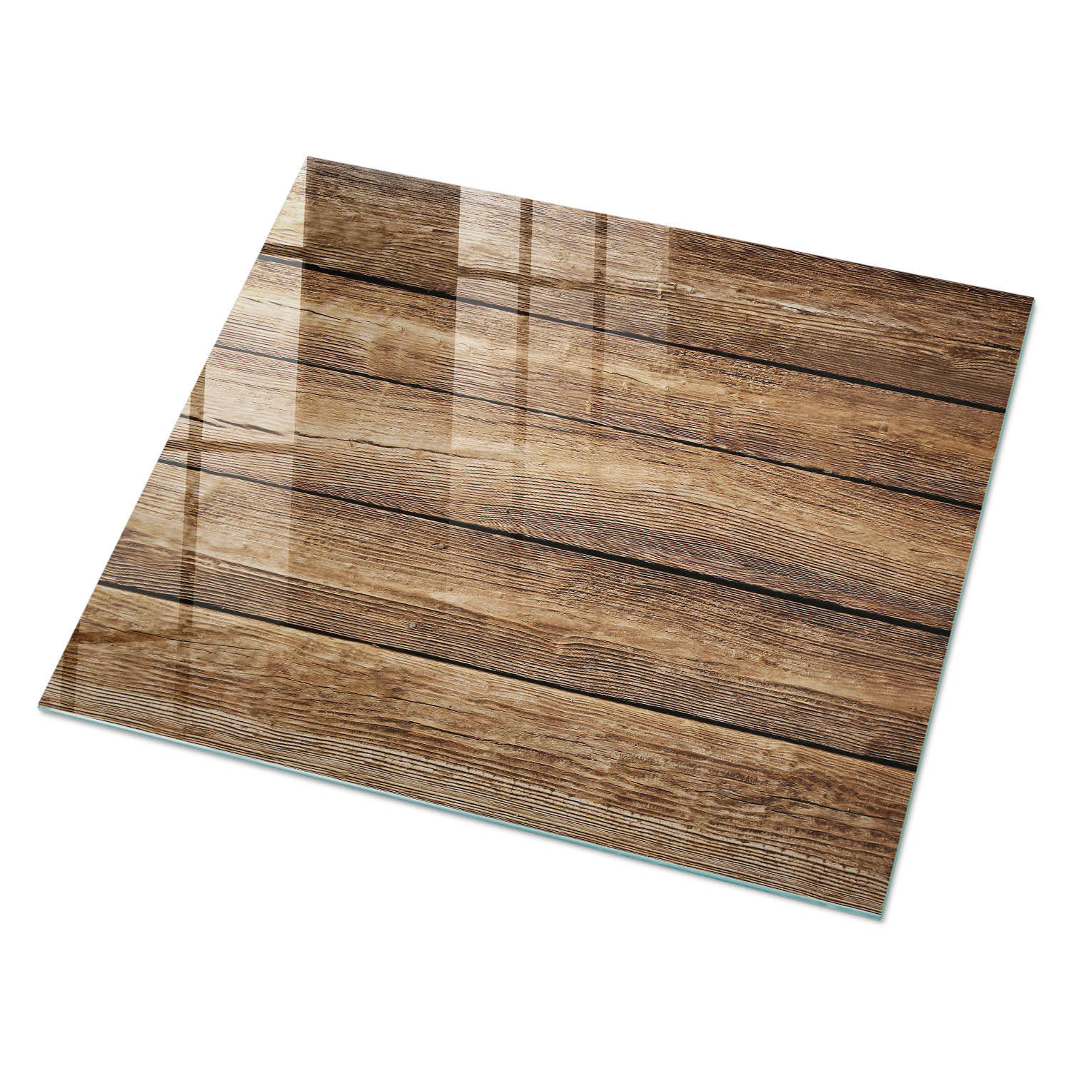 GLASPLATTE 80x60 cm – Holzbretter - Grün, Glas (0.4/80/60cm) - ArtPrintCave