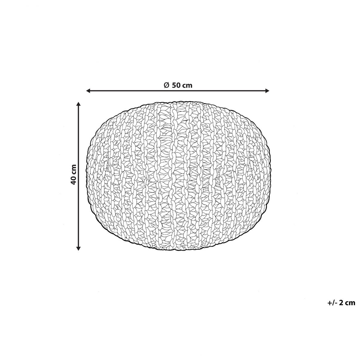 POUF Duki 50/50/40 cm - Naturfarben, Naturmaterialen (50/40/50cm) - Beliani
