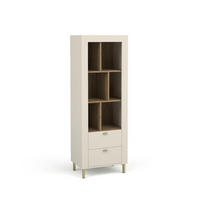 BÜCHERREGAL Mossa Kaschmir, mit Schubladen - Beige/Goldfarben, Holzwerkstoff (60/169/40cm) - Bettso