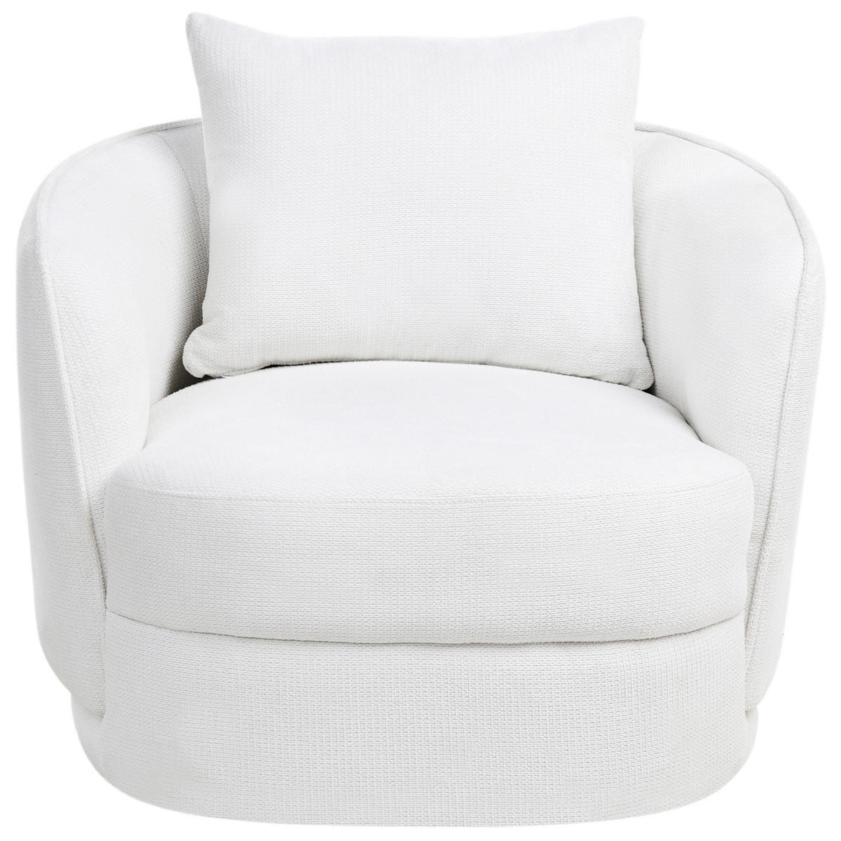 DREHSESSEL Cremeweiß Andalen - Weiß, Textil (85/74/79cm) - Beliani