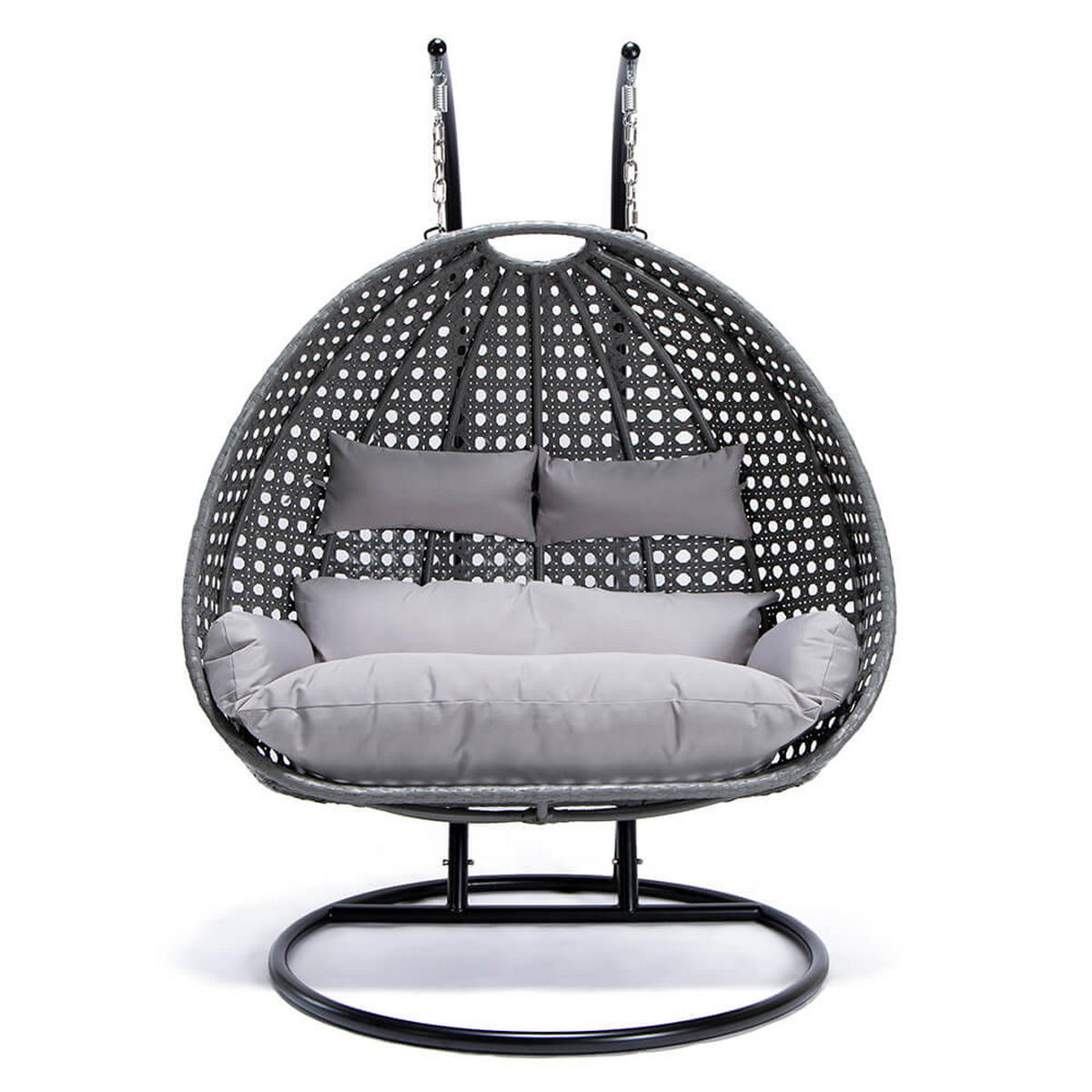 HÄNGESESSEL TWIN - Farbe: Grau, Ausstattung: Pure - Grau, Kunststoff (145/126/74cm) - Home Deluxe