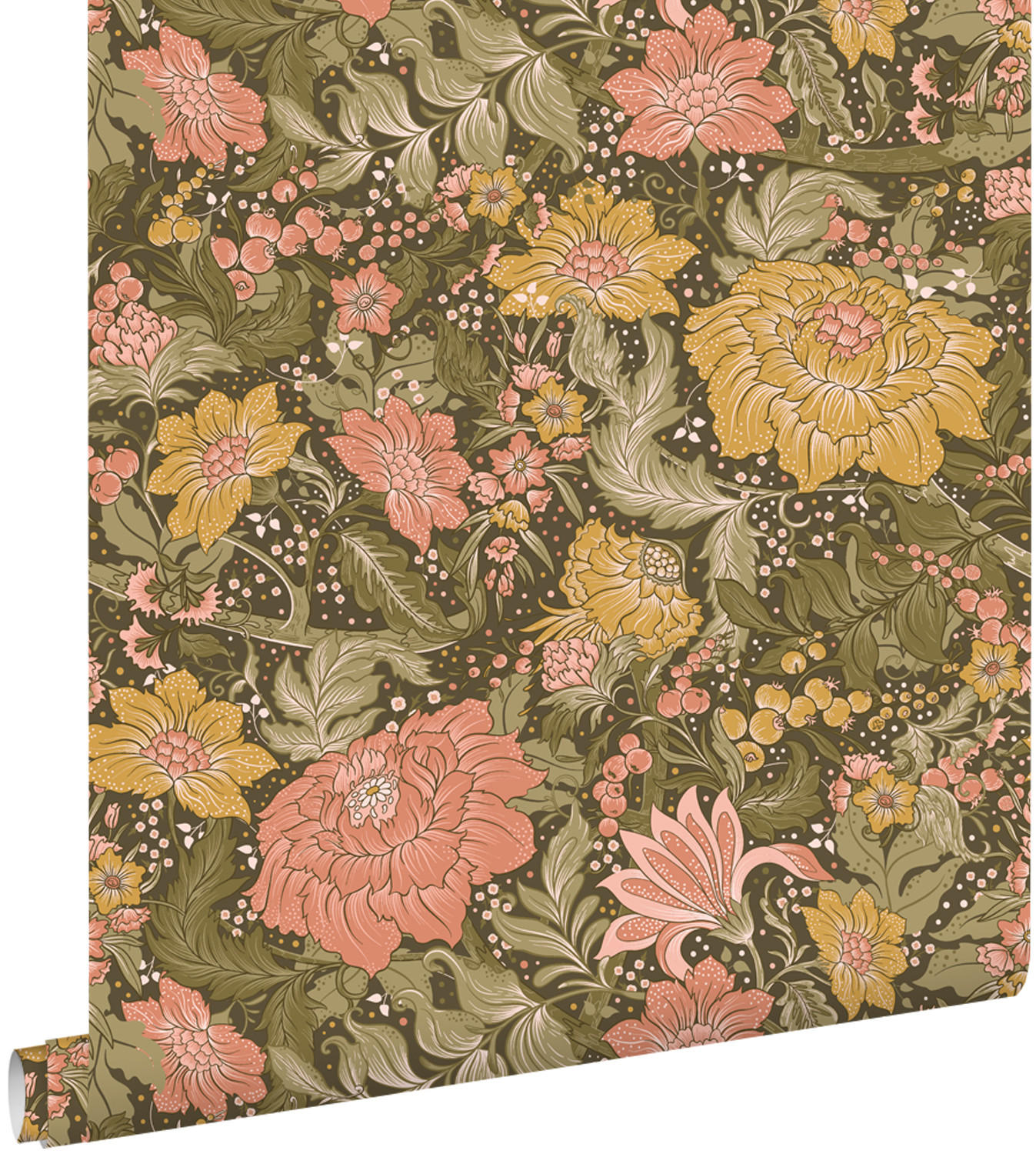 TAPETE Blumenmuster 50 x 900 cm - Grün, Papier (50/900cm) - ESTAhome
