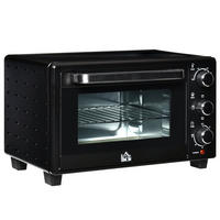 MINIBACKOFEN Metall Edelstahl Schwarz - Schwarz, Metall (46/38.5/29cm) - HOMCOM