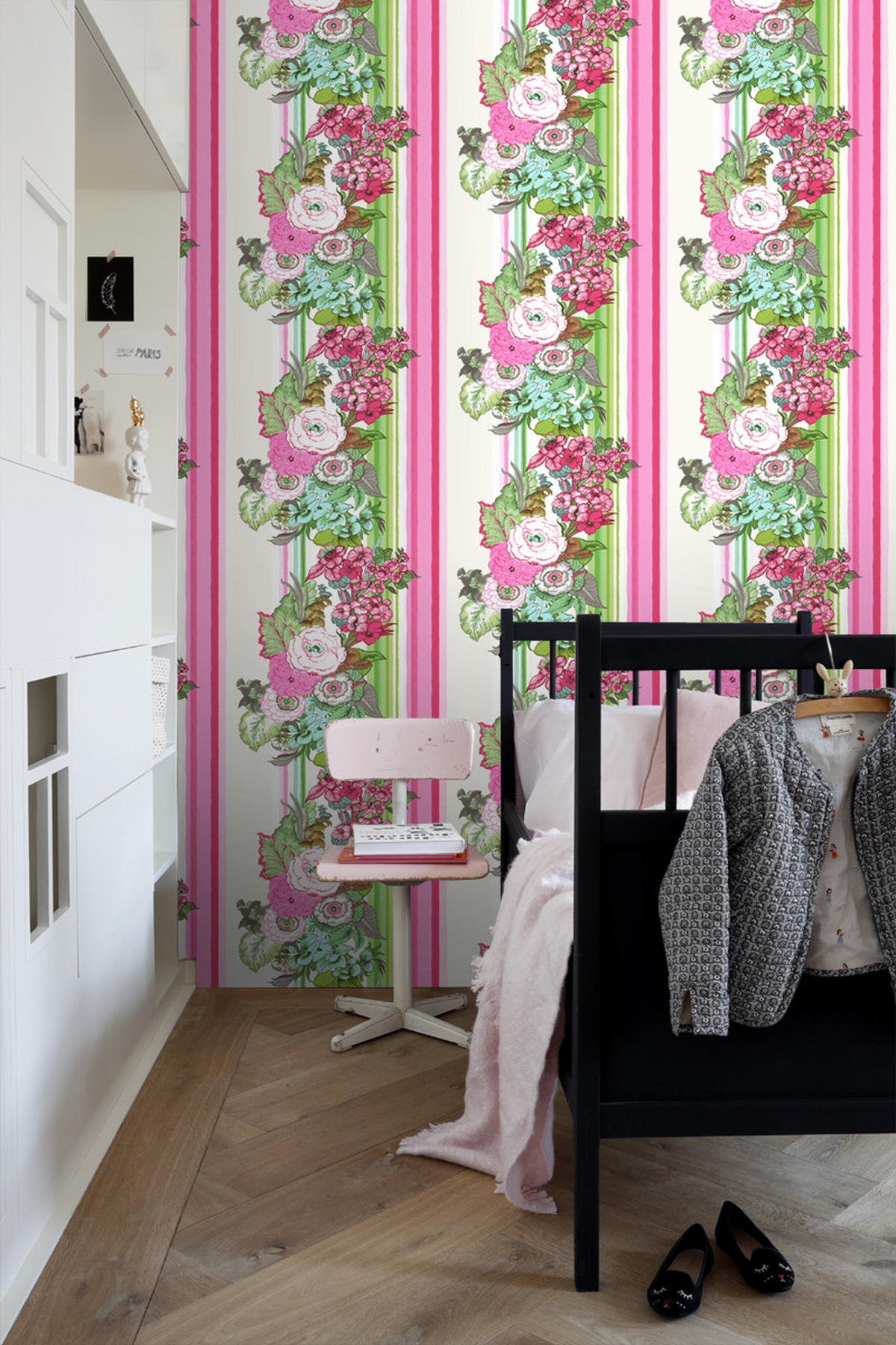 TAPETE Blumenmuster 53 cm x 10.05 m - Pink, Papier (53/1000cm) - ESTAhome