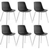 KUNSTSTOFFSTUHL 6er Set Mave 46 x 55 x 80 5 cm schwarz/chrom - Schwarz, Textil (46/80.5/55cm) - tectake