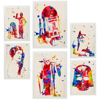 POSTER Set Mit 6 Star Wars Größe A3 & A4 Weißer Rahmen - Weiß, Papier (29.7/1cm) - Nacnic